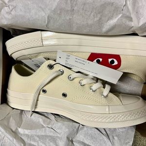Authentic Commes des Garcons White lowtop Converse Sneakers